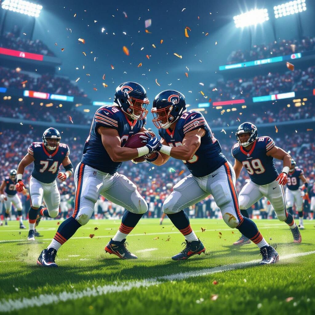 Football Clash in Gritty Futuristic Style