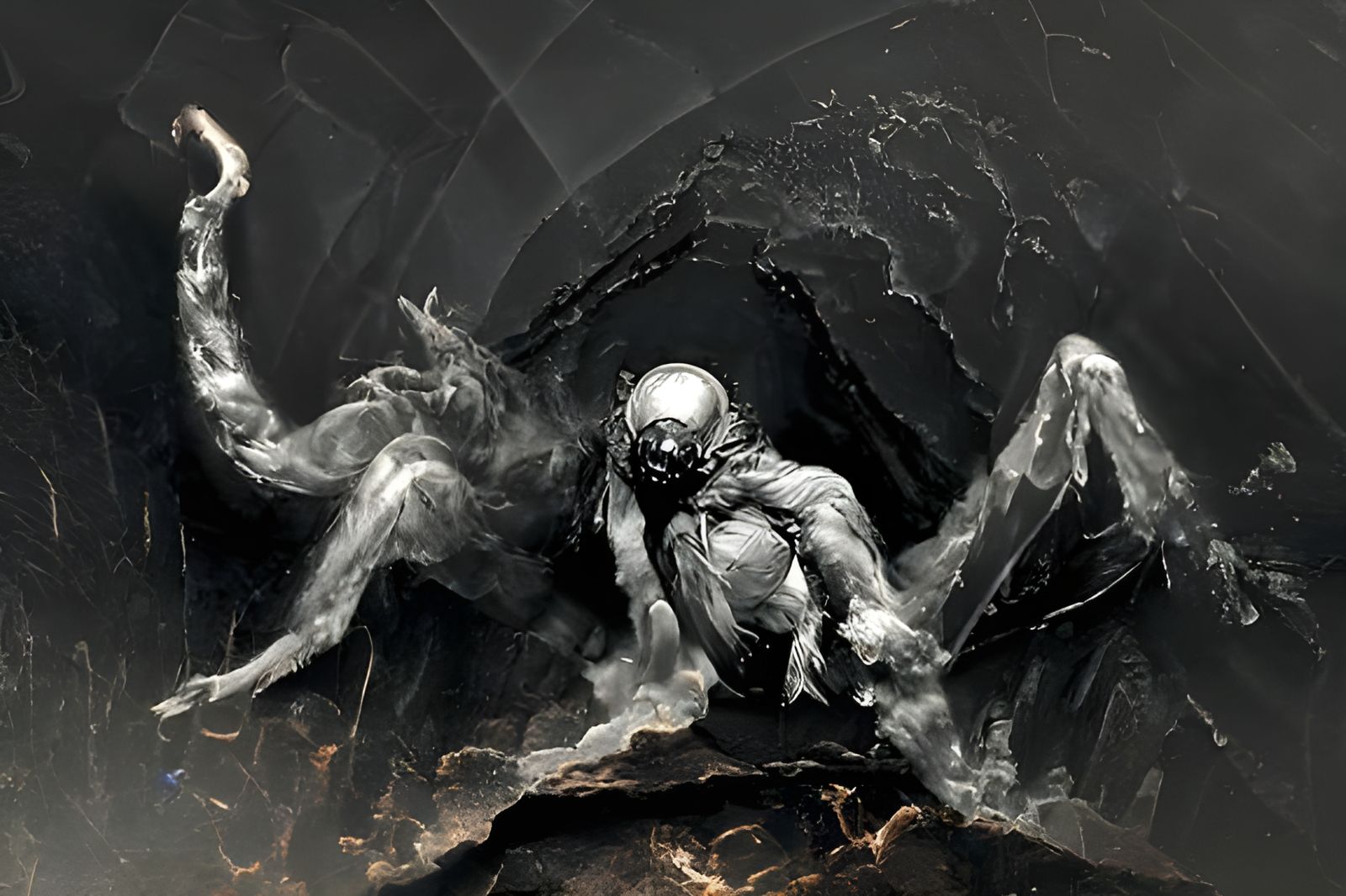 Demonic Emergence: Horror Art in Doré Style