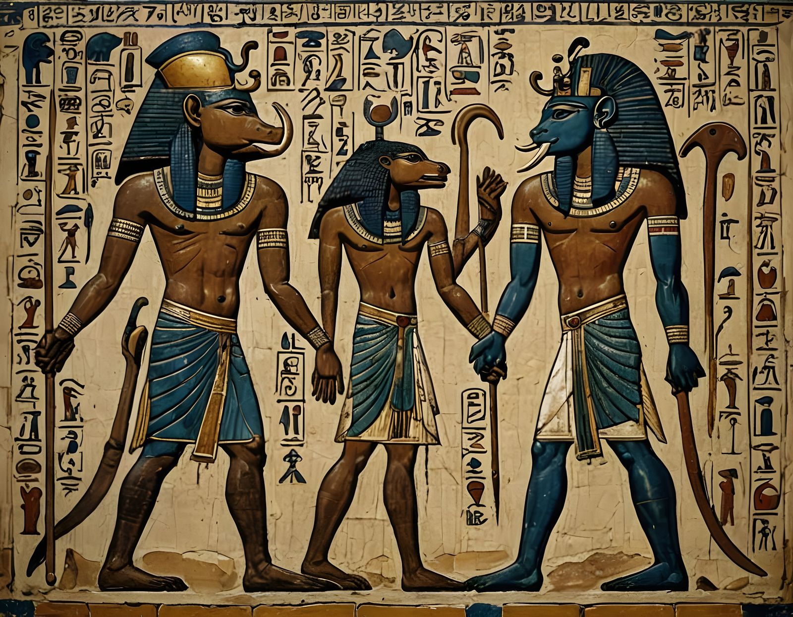 Ancient Egyptian God Sobek in Mythological Splendor