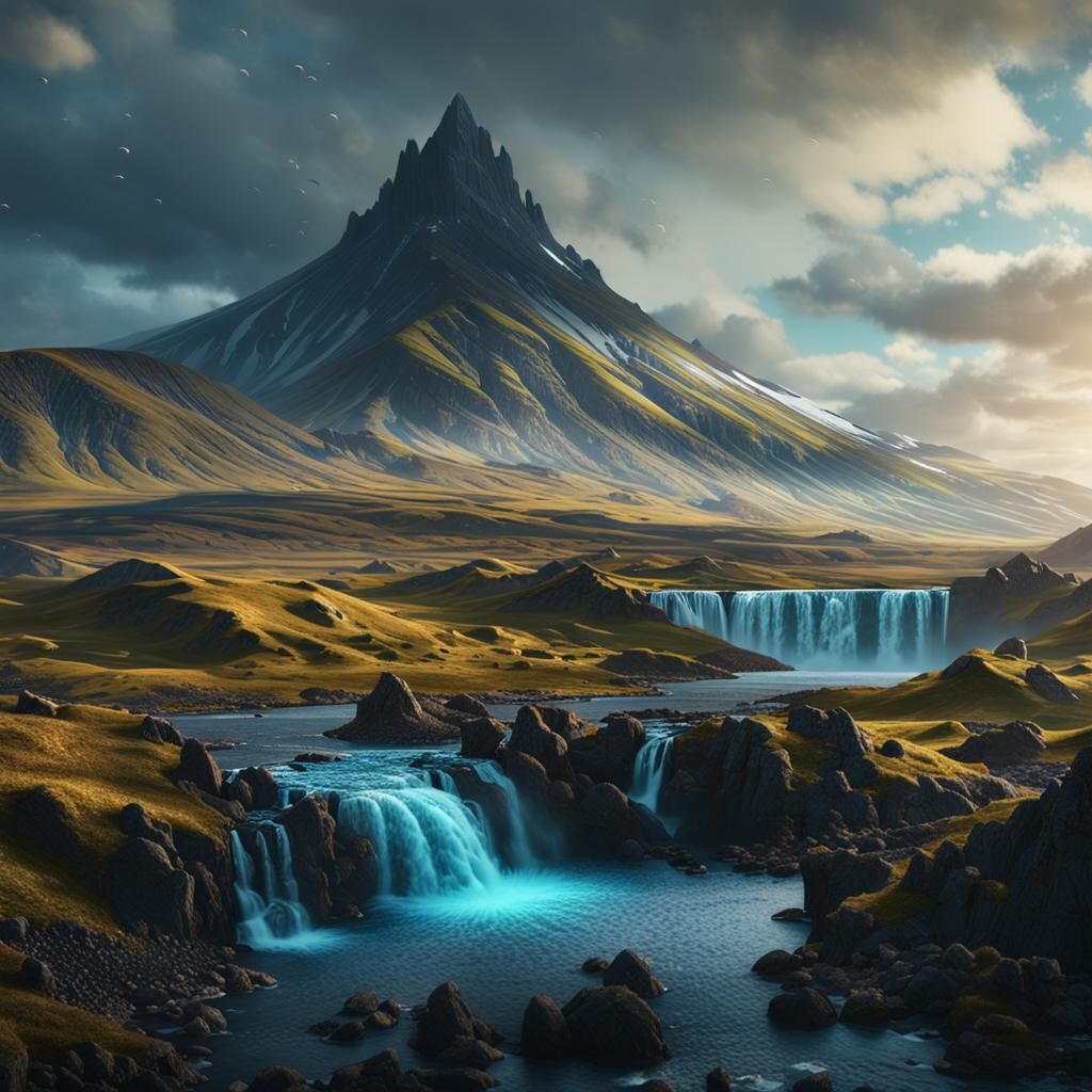 Epic Iceland Landscape: Detailed Digital Matte Painting