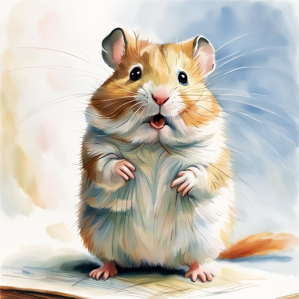 Hamster Illustration in Beatrix Potter Style