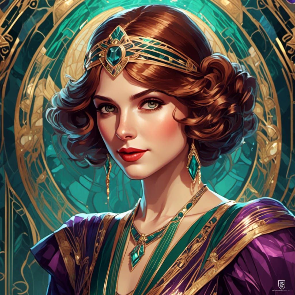 Anna Kendrick Art Deco Portrait in 1920s NYC