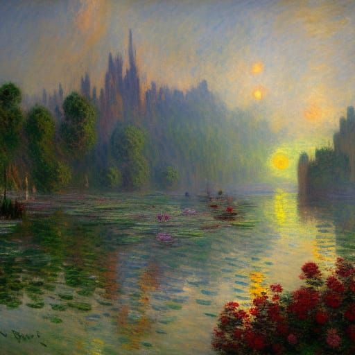 Impressionistic Fantasy Landscape in Deep Color