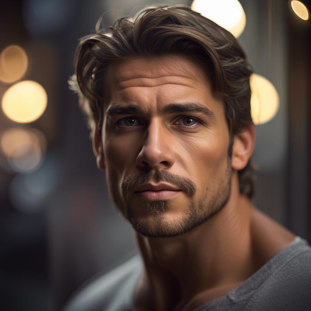 Hyperrealistic Portrait of a Handsome Man