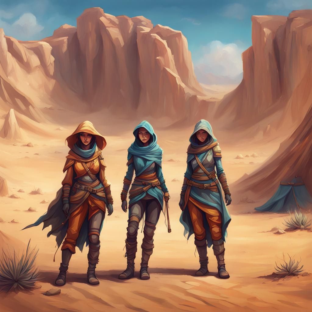 Female Adventurer Outfits: Desert Concept Art