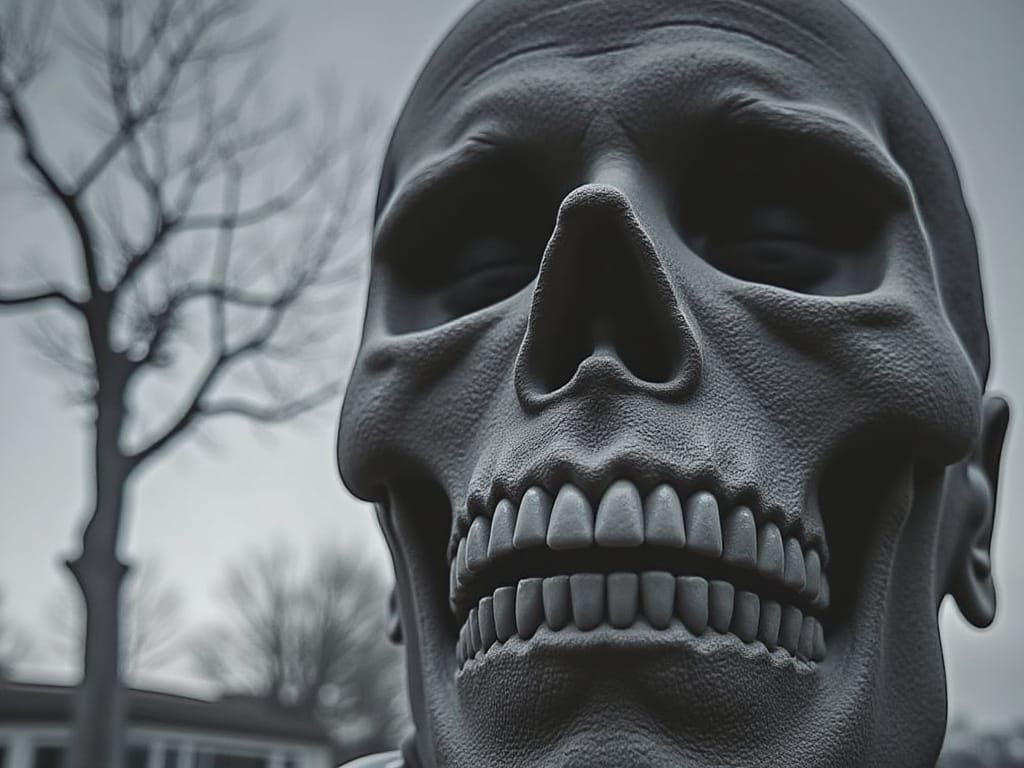 Runestone Skull Carved with Ancient Runes