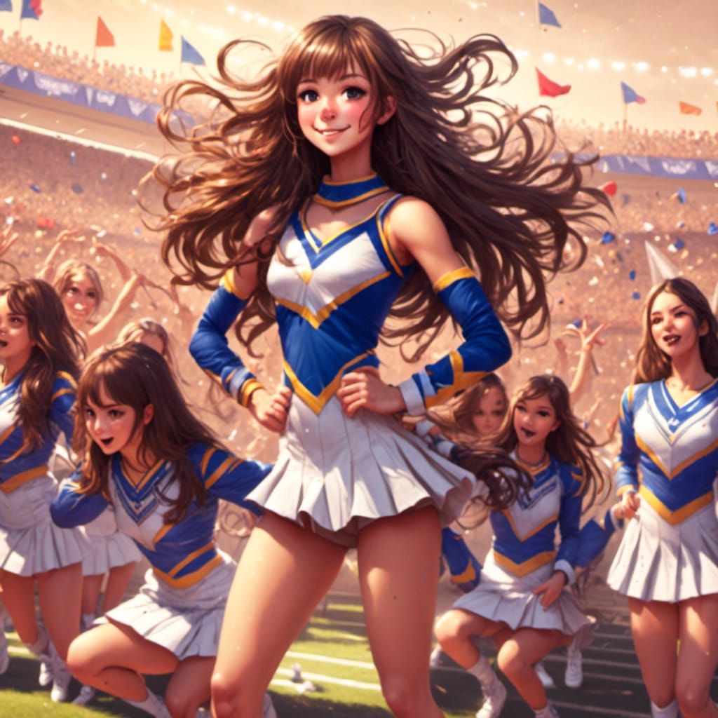 High School Cheerleader on Pyramid