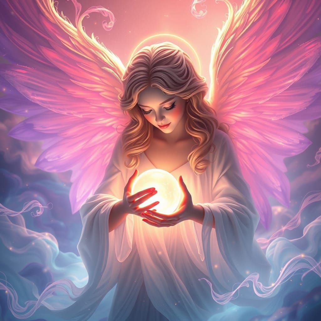 Angel of Radiant Love in Dreamlike Fantasy Realm