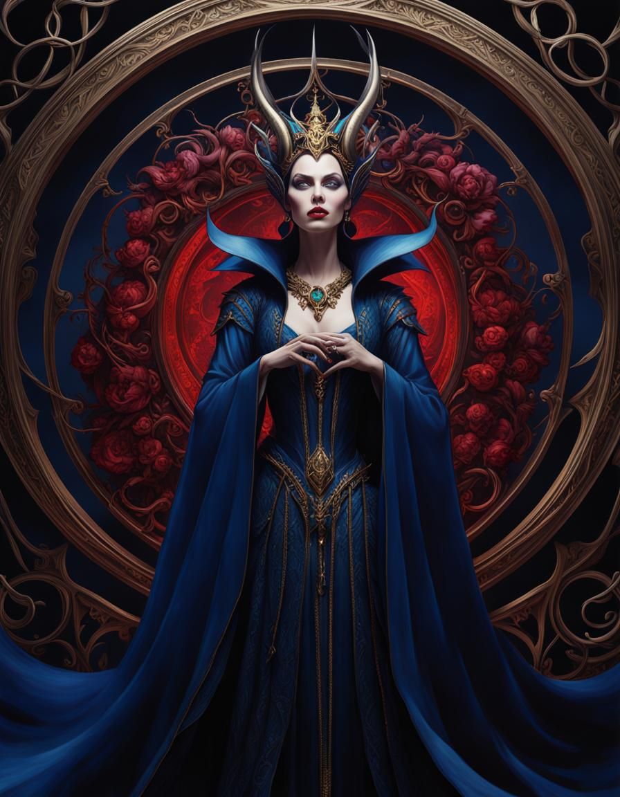 Maleficent Portrait in Hyperrealistic Sci-Fi Style