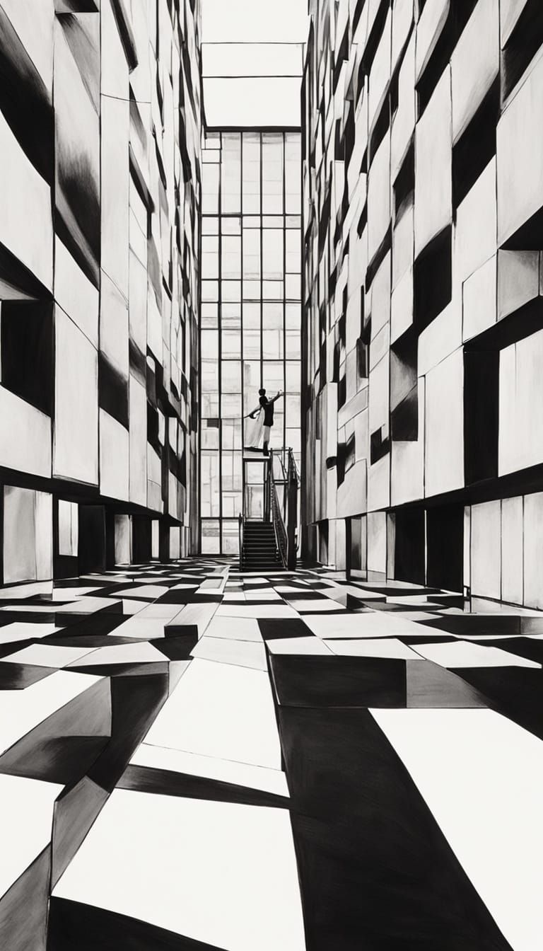 Abstract Black and White Art of Continuous Change