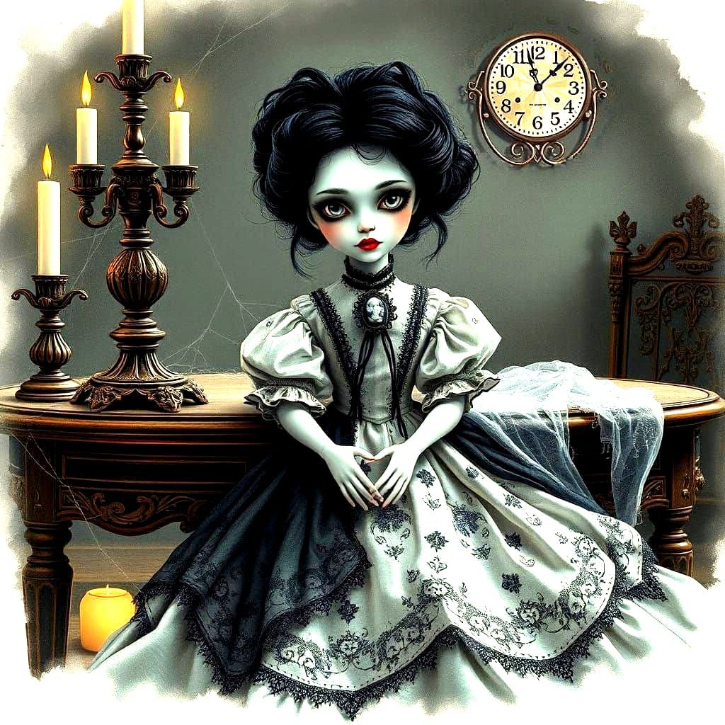 Gothic Doll's Secret World Revealed in Intricate Style
