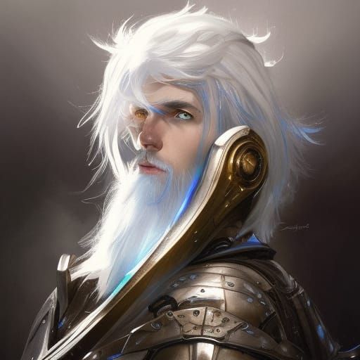 Armored Elf Portrait in Hyperdetailed Concept Art Style