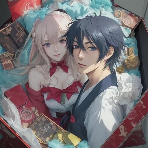 Anime Style Gift Box Art