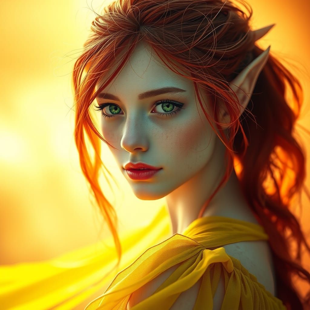 Enchanting Elven Woman in Ethereal Matte Painting