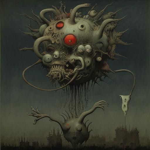 Grotesque Homunculus Will-o'-the-Wisp in Dark Fantasy Style