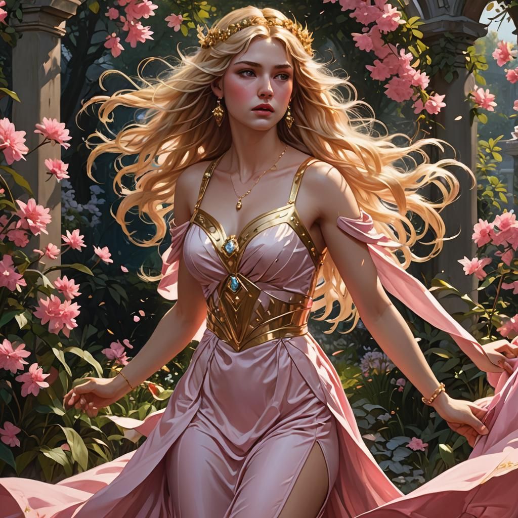 Demigoddess in Distress: Hyperdetailed Garden Portrait