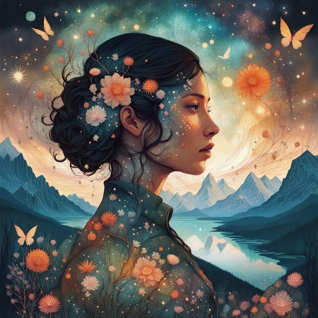 Side profile of a Woman