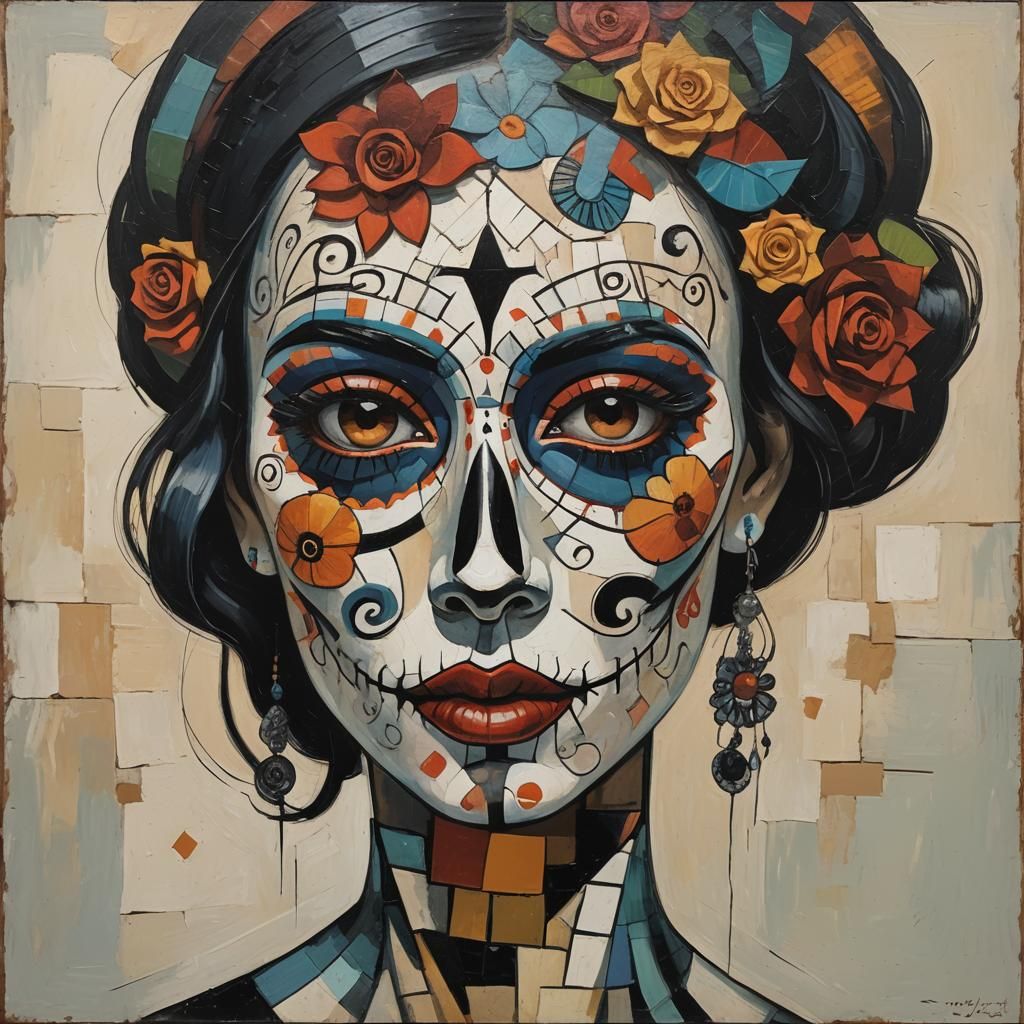 Cubist Portrait: Day of the Dead Celebration
