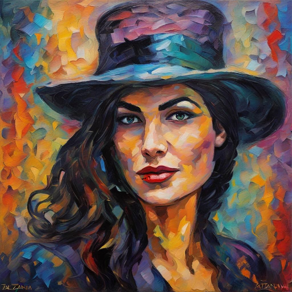 A beautiful woman neo-impressionism expressionist style oil painting, smooth post-impression...