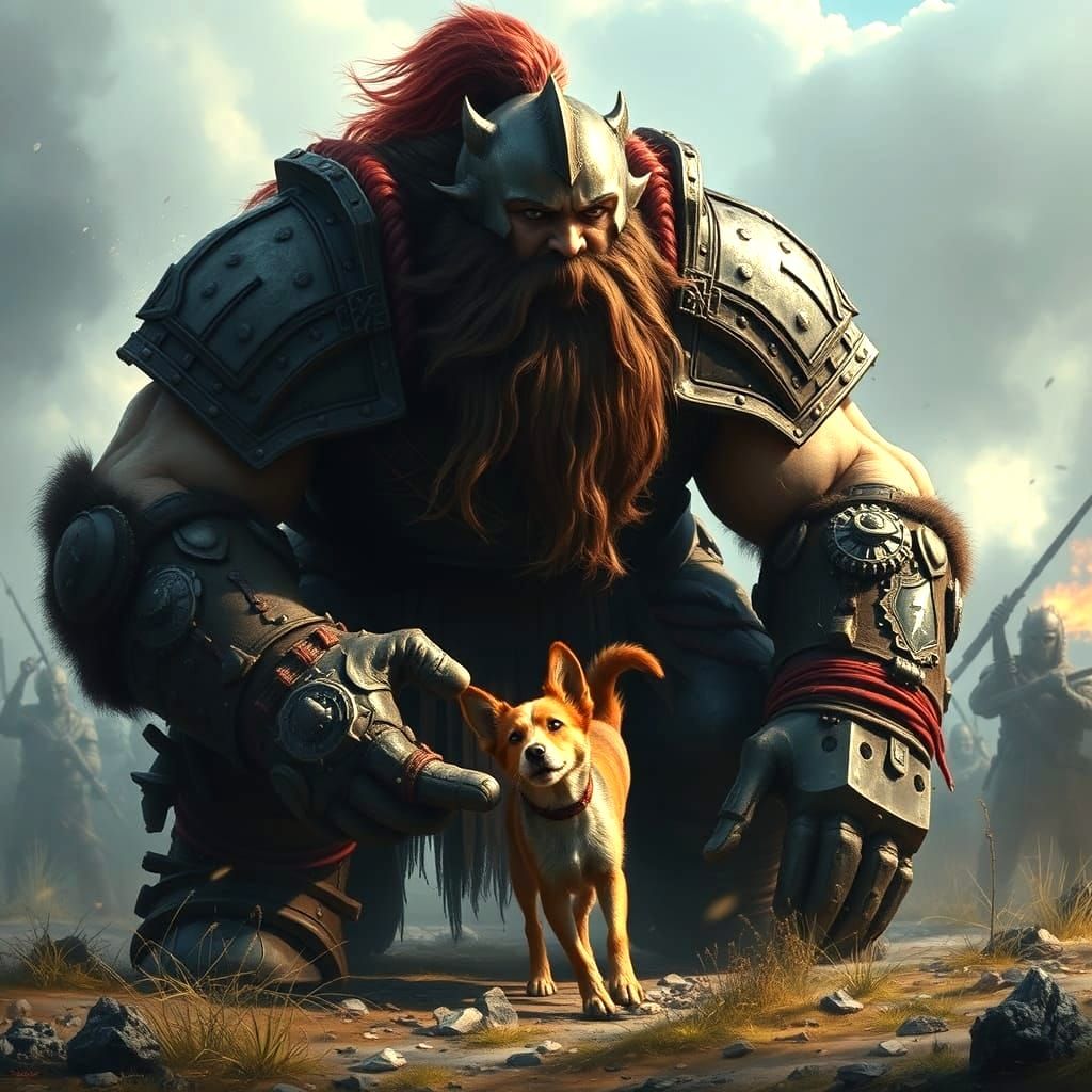 Gigantic Berzerker Takes Break to Comfort Scared Puppy in Ph...