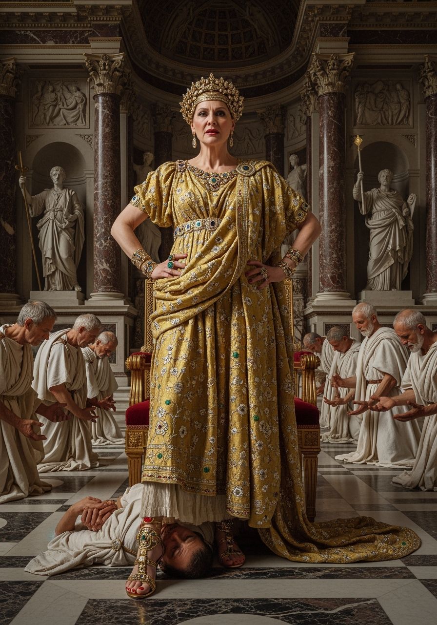 Empress Messalina in Lavish Baroque Throne Room