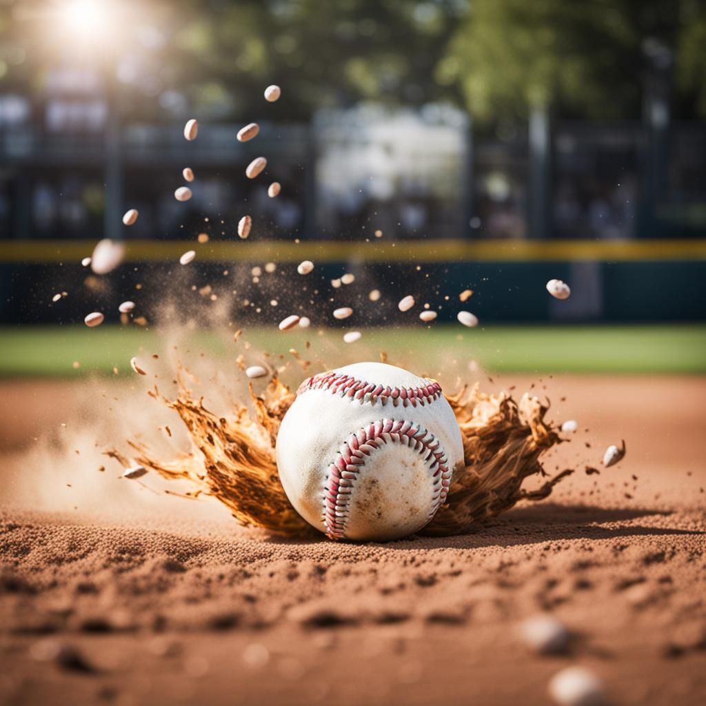 Dynamic Baseball Smash in Professional Photography