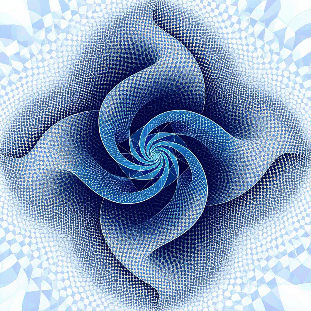 Abstract Vector Fractal with 3D Shading