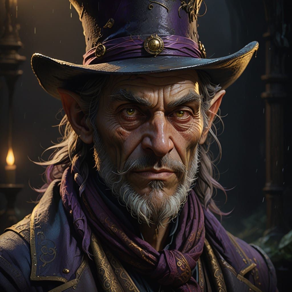 Dark Fantasy Alchemist in Chiaroscuro