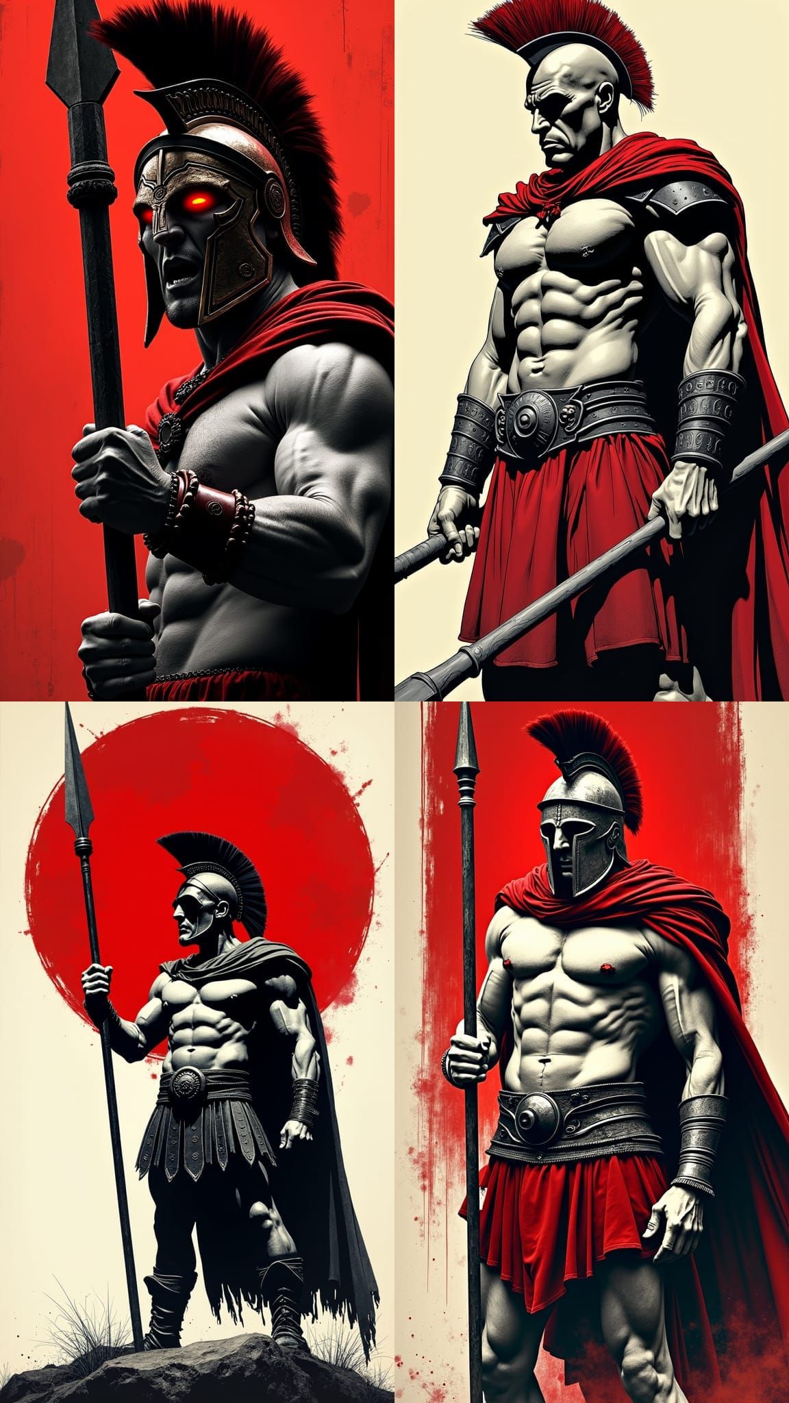 Anime Manga Spartan Warrior with Spear