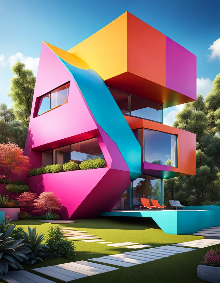 Vibrant Avant-Garde House Concept Art