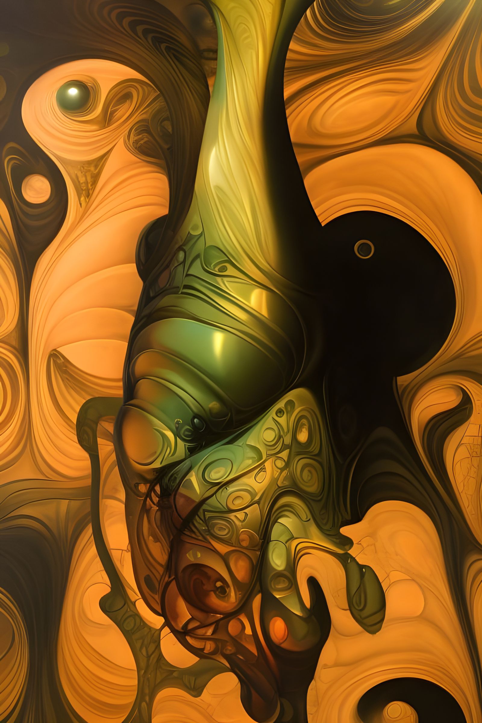 Abstract Geometric Fractal Painting in Dreamy Style