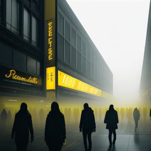 Neon Lit Mannequins in Fog