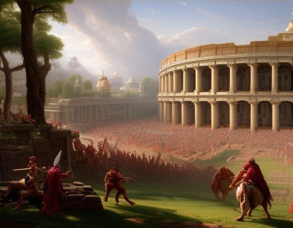 Epic Gladiator Pit Digital Painting in 8K UHD