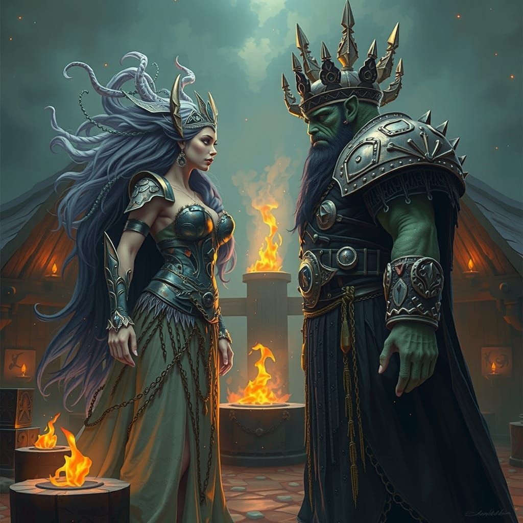 Orc King Graghuk Meets the Queen of Mirkwood in a Grand, Swe...
