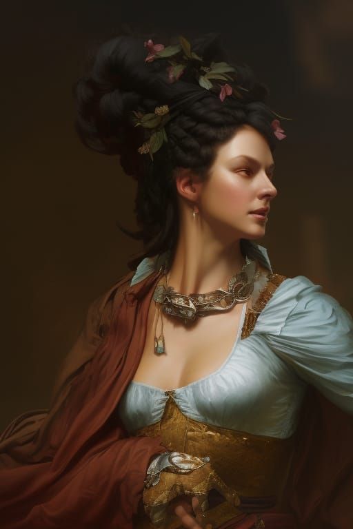 18th Century Swedish Woman Portrait in Academic Art Style