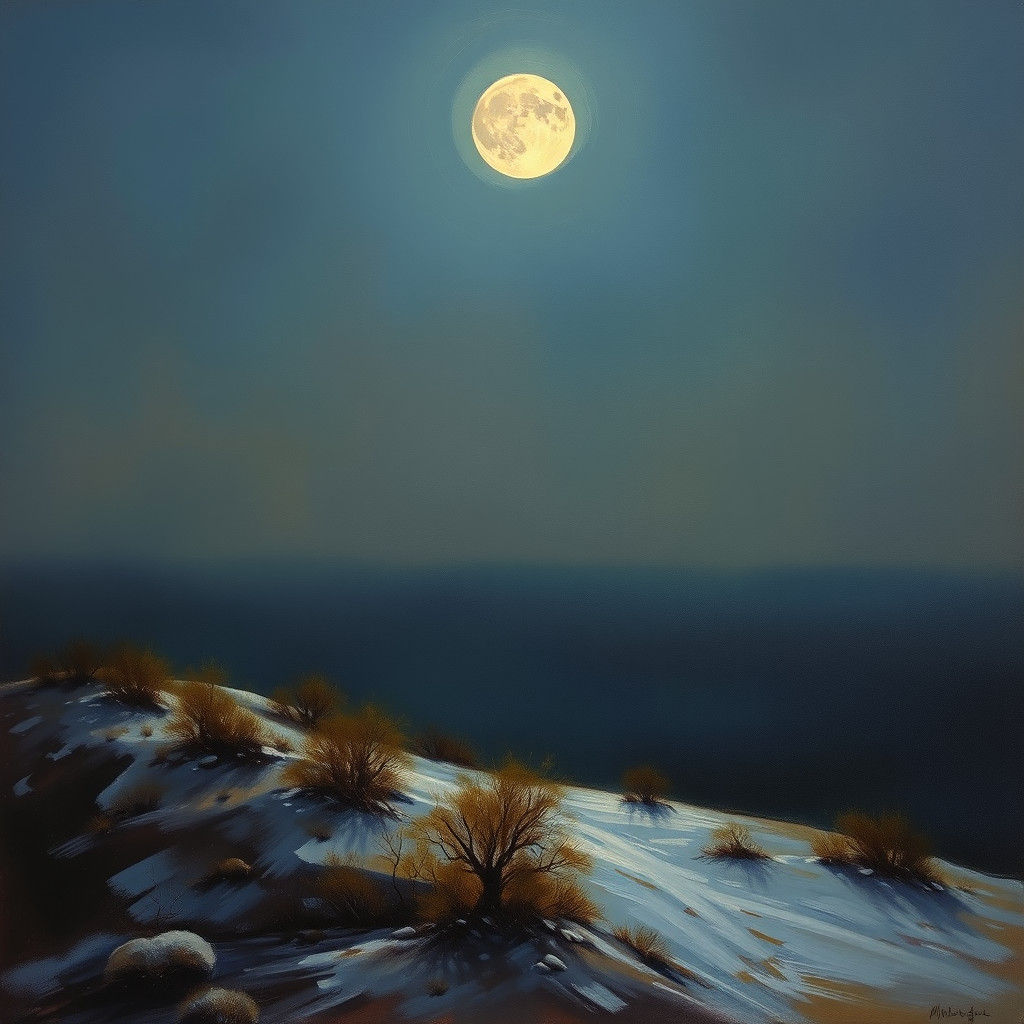 Ethereal Moonscape in Oil Painting Style
