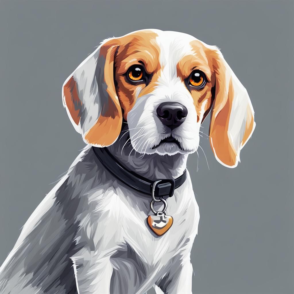 Adorable Ghost Beagle Illustration
