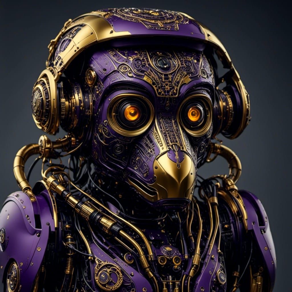 Abstract Violet Node Monkey Digital Art