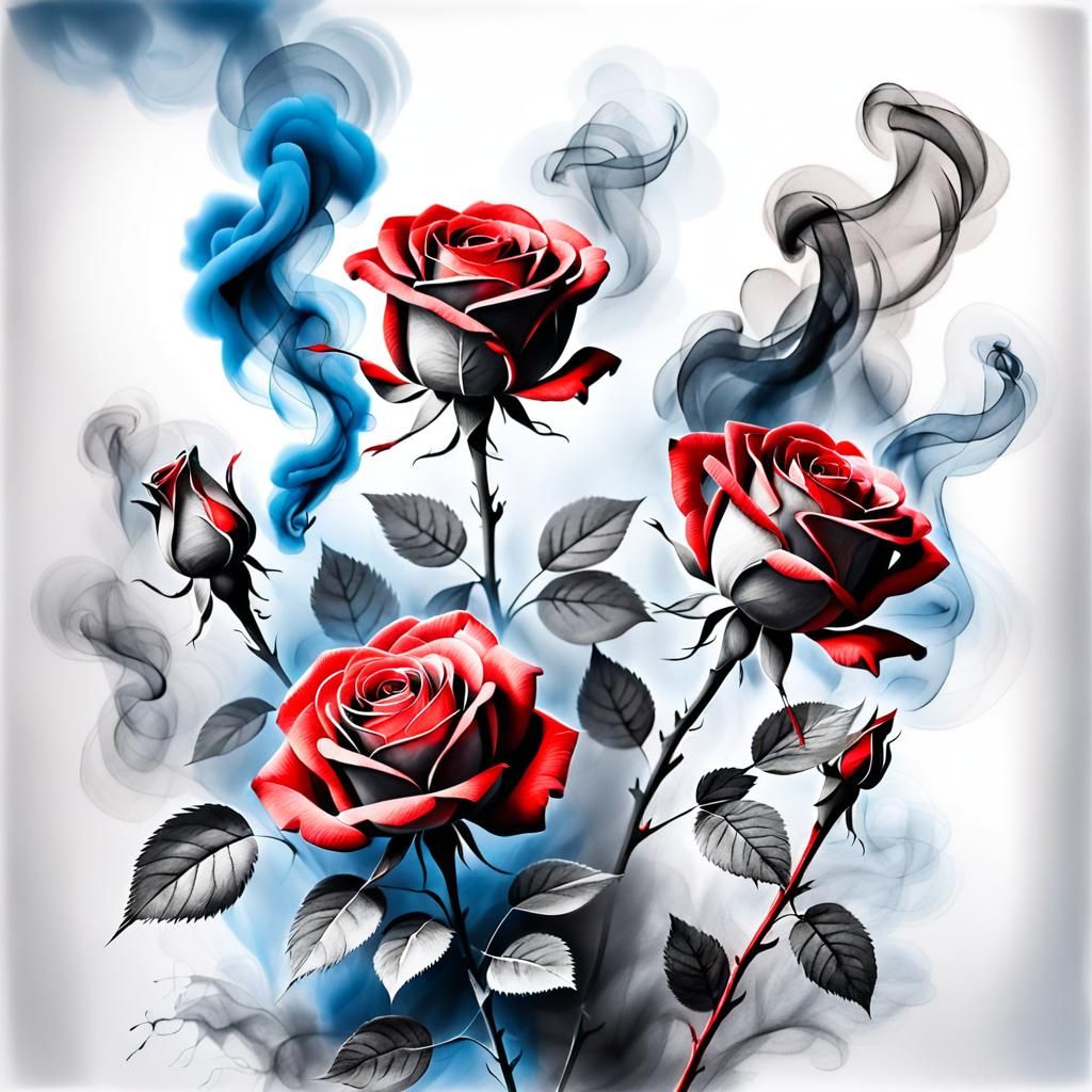 Monochromatic Charcoal Roses in Smoky Light