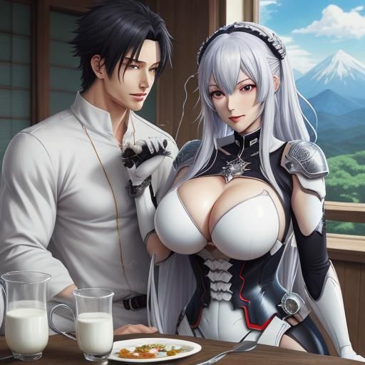 Anime Style Dominant Woman with Submissive Male