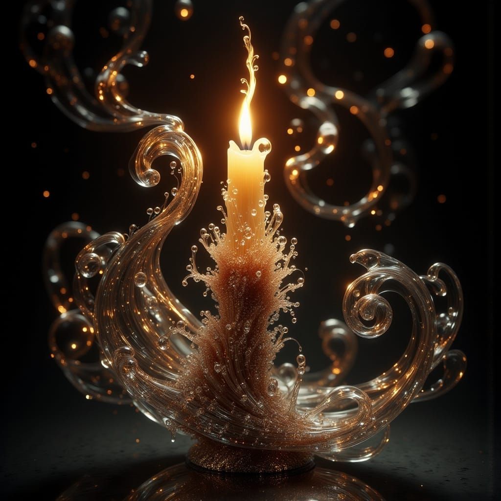 Intricate Wax Curls in Dramatic Light