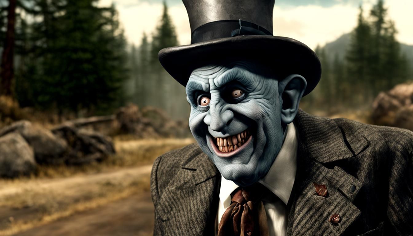 Sinister Troll Portrait in Rockwell Kinkade Style