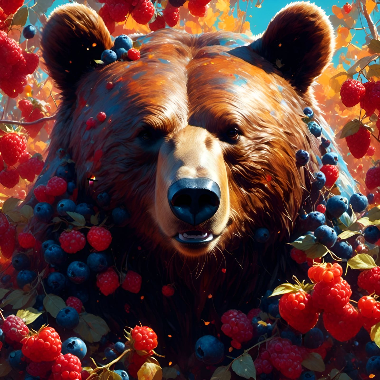 Berry Bear Portrait in Animation Style