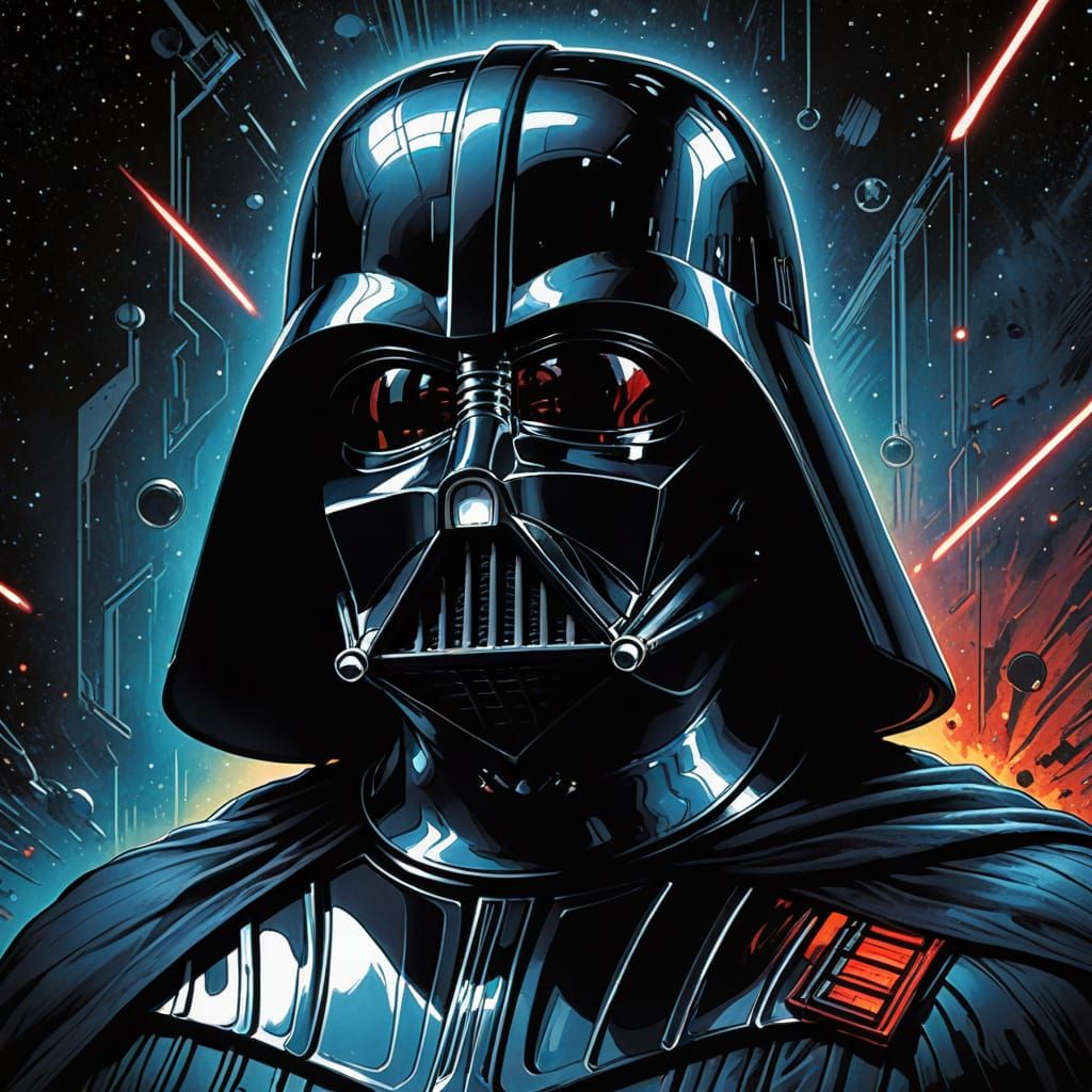Darth Vader in Comic Book Style