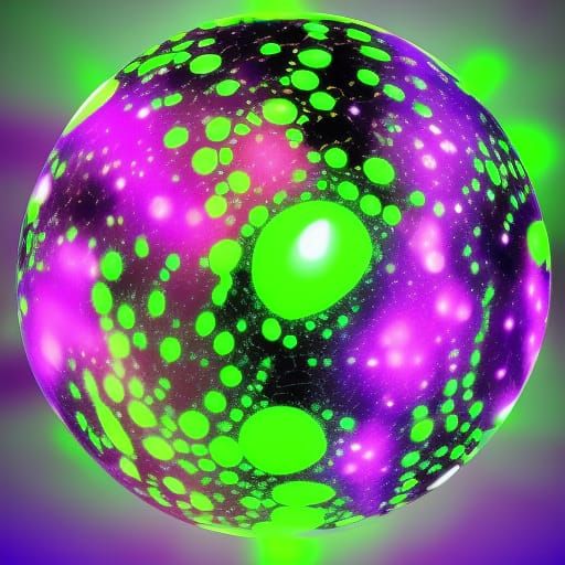 Glowing Black light ball with fluorescent purple& fluorescen...