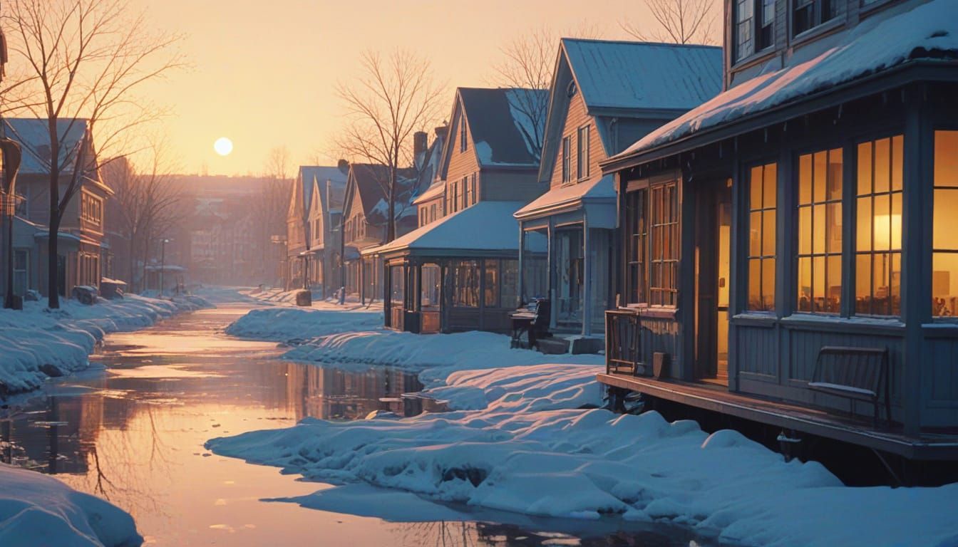 Epic Winter Wonderland in Pastel Hues, Cinematic 3D Anime Ar...