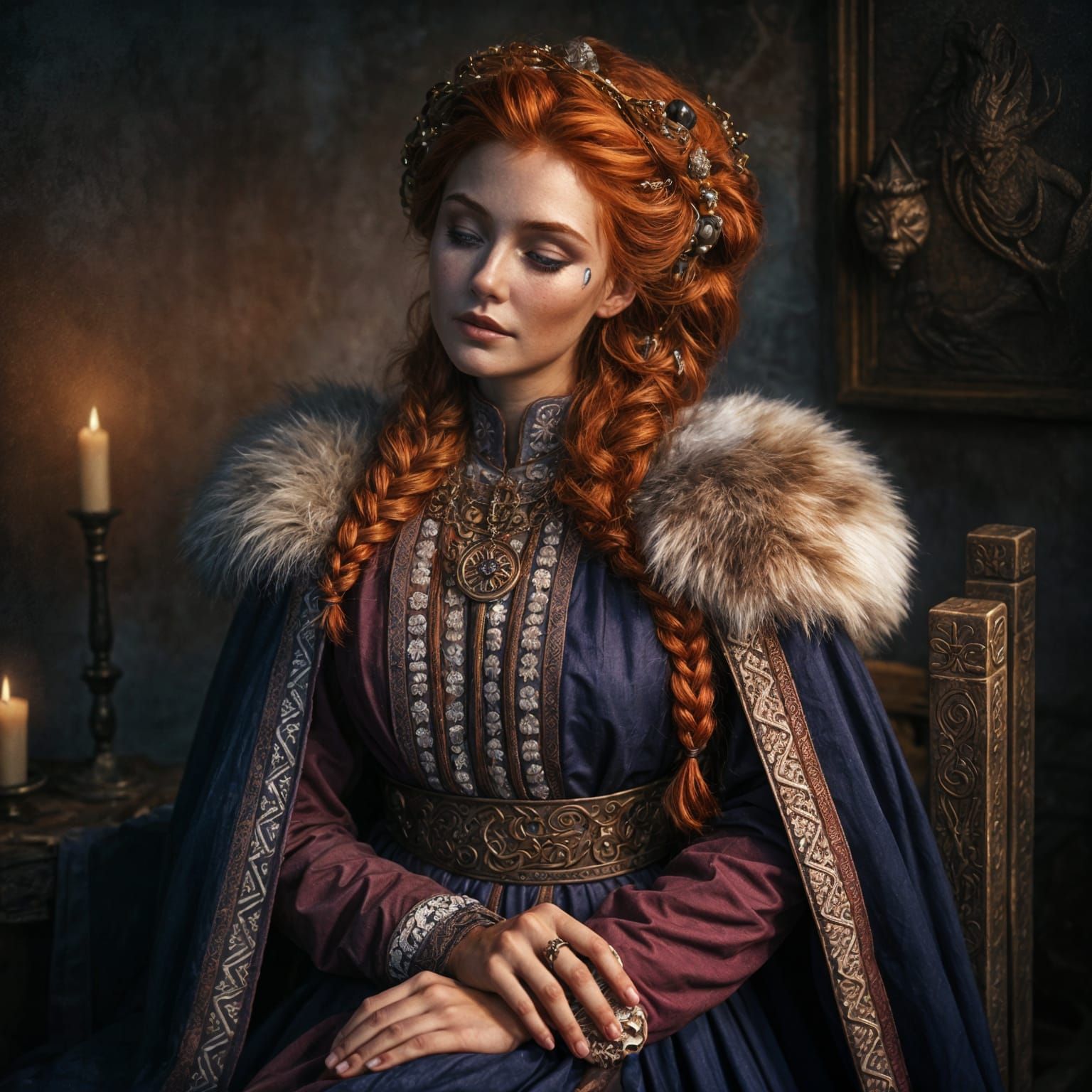 Viking Goddess Hlin Listens to Prayers: Digital Matte Painti...