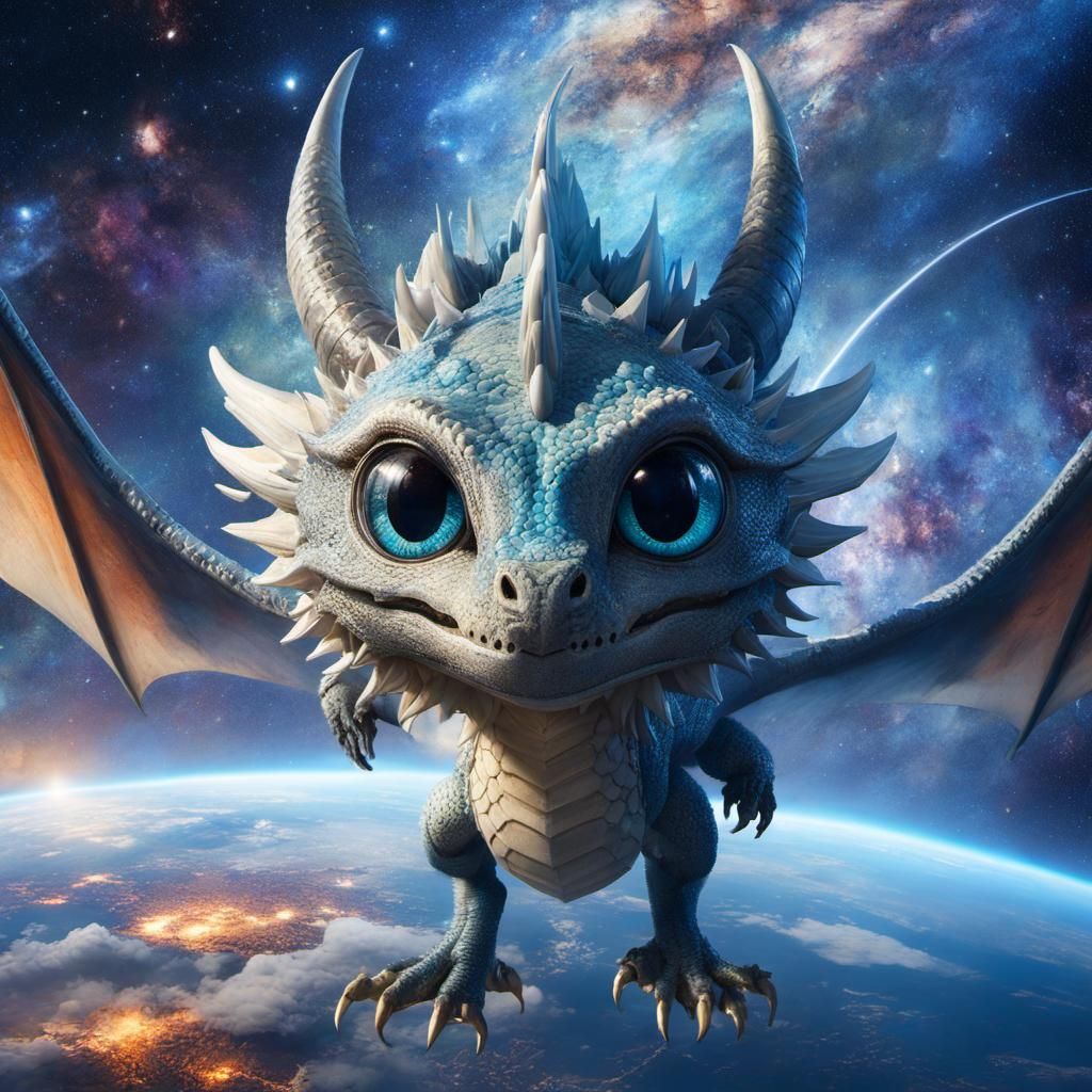 Adorable Dragon Portrait in Anime Style