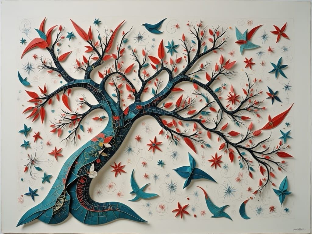 Surreal Origami Bunny in Pastel Colors