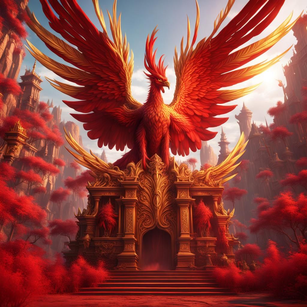 Fantastical Red and Gold Phoenix Kingdom